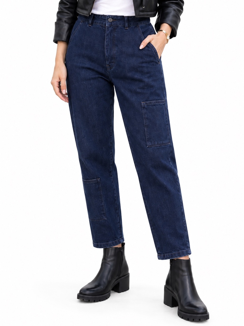 NWT ANTHROPOLOGIE JEANS PILCRO DARK Wash Utility High Rise Pants Jeans Size 26